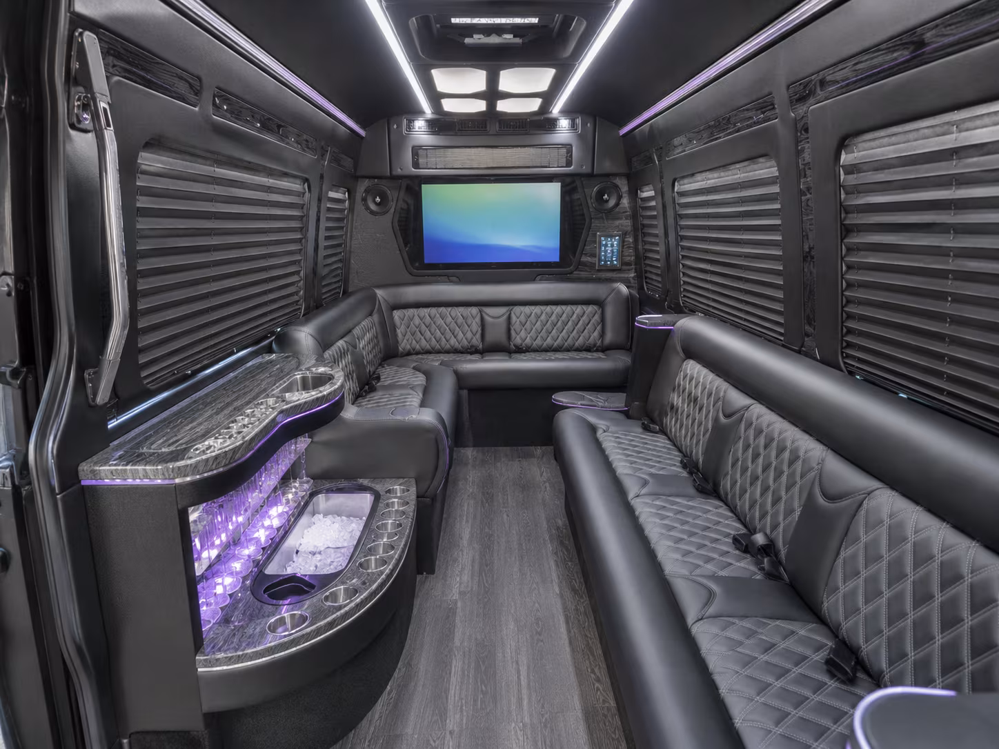 battle creek 50 passenger party bus interior
