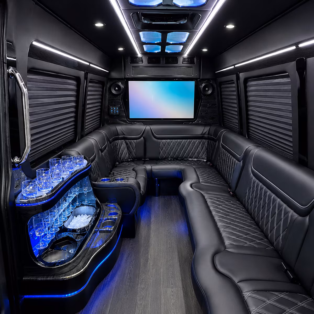 battle creek party bus rental interior